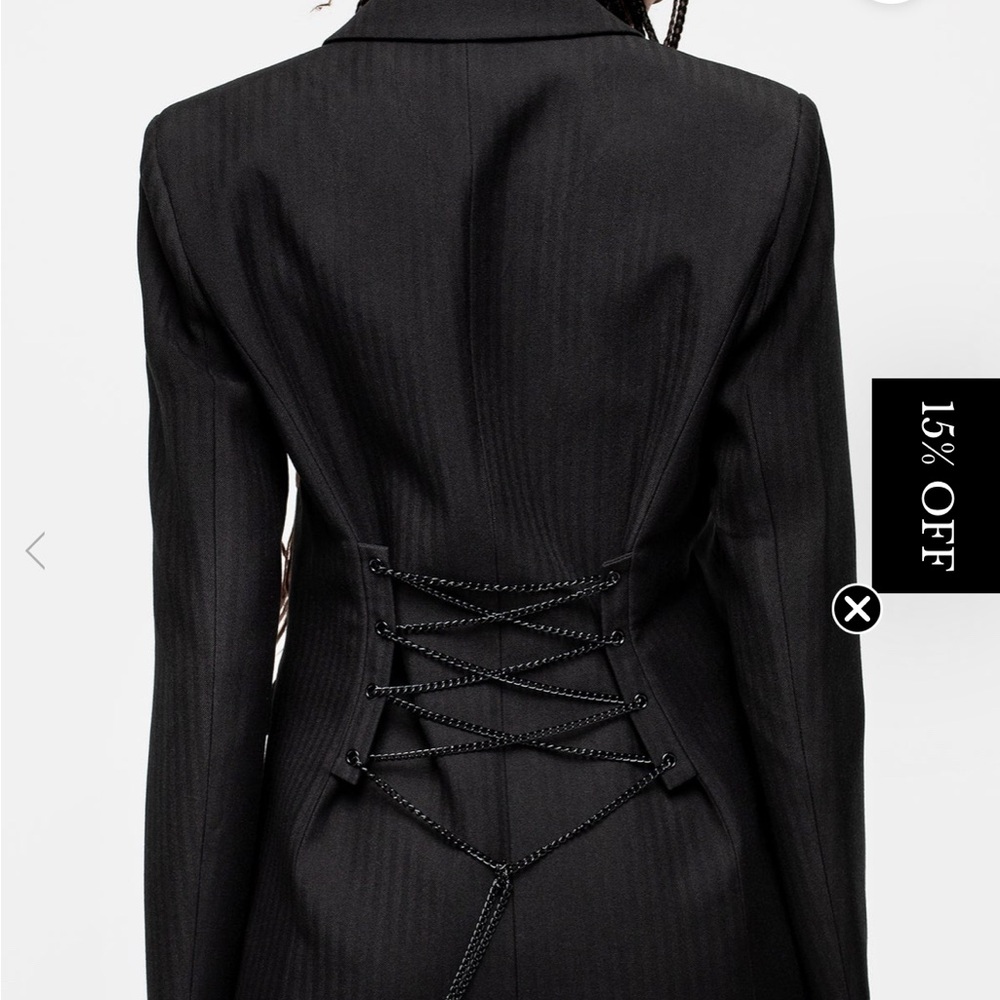 Disturbia Juno Relaxed Chain Detailed Blazer black size 8 - Picture 2 of 5